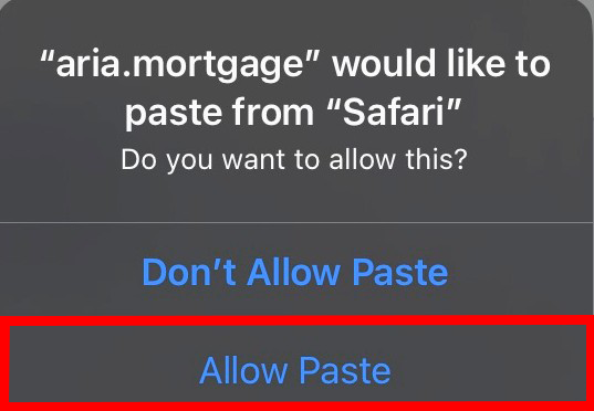 Paste Permission Example
